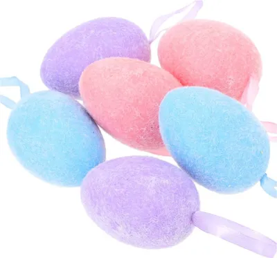 Produktbild von Dekolo Hängedeko  Ostereier zum AufHänget Styropor-Eier Osterngefärbte Eier österliche 6St. 5-7cm