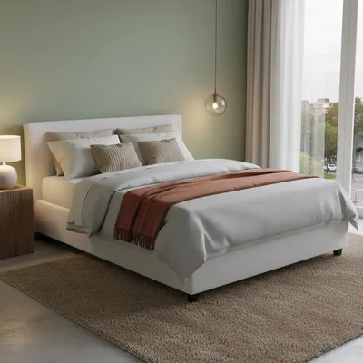 Produktbild von Doppelbett Bertilla, Containerbett mit Kunstlederbezug, 100%  Italy, Frontöffnung, inklusive Matratze Cm 160x190, Weiß
