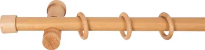 Produktbild von SN Deco - Stilgarnitur Gardinenstange Vorhangstange Cafiro, Holz, moderner Träger, 28 mm, 1-Lauf, Komplettset mit Ringen, Farbe Eiche, 120 cm