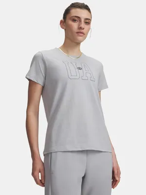 Image de Under Armour Ua W Icon Flce Graphc Ss - gris clair chiné, taille : S