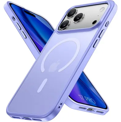 Image de Coque pour iPhone 17 Pro, Protection avec Anneau Magnétique Antichoc Translucide Violet