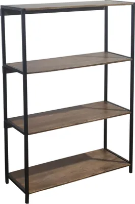 Produktbild von Bücherregal Akazienholz massiv & nussbaumfarben 90 x 35 x 138 cm Standregal NAGAR 1