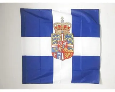 Flagge Königliche Standarte Griechenlands 1936-1967, 90x90 cm, Polyester