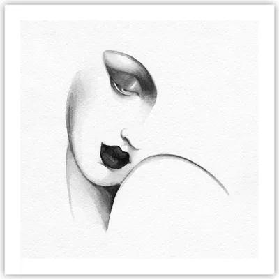 Produktbild von Poster - Poster ohne Rahmen - Porträt Frau Skizze - 60x60 cm - Wand Bild - Wanddeko - Wandbilder - Kunstposter - Wandposter - Bilder - Kunstdruck - Wanddekoration - Wandbild - P2XAC60x60-4475