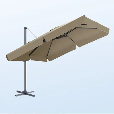Produktbild von Sekey Sonnenschirm 300 ×300 cm Aluminium Ampelschirm Rechteckig Marktschirm 360° drehbar Sonnenschutz UV 50+ Marktschirm mit Schirmständer
