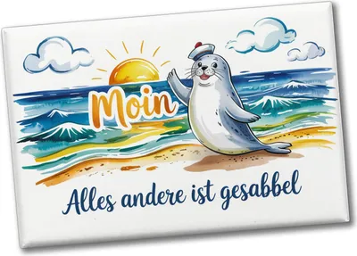 Produktbild von Cartoon-Seehund Moin Souvenir Souvenir Magnet