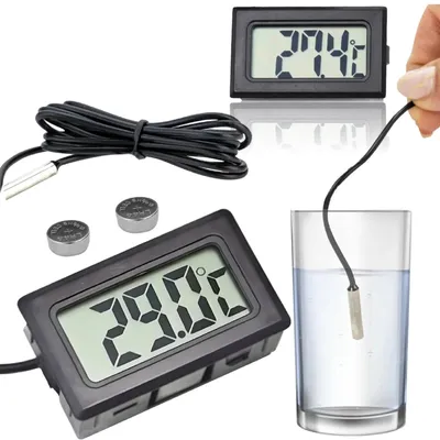 Zdjęcie produktu dla Termometr elektroniczny z sondą do akwarium lodówki zamrażarki szklarni czujnik temperatury LCD