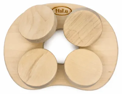 Produktbild von HAF 1x Sauna Kopfstütze 4-Punkt Espe | Flexible Sauna Kopfauflage | 4 bewegliche Scheiben | Ohne Nacken & Schultern zu belasten | Original HaLu