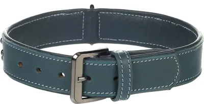 Halsband aus Büffelleder, blau, 41-50 cm, 35 mm