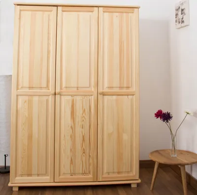 Produktbild von Kleiderschrank 3-türig, Farbe: Natur 190x133x60 cm