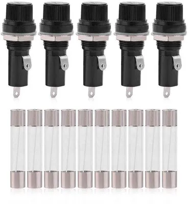 Image de Ensemble de bornier électrique, 5 pièces, fusible 6 x 30, 125 V 15 A / 250 V 10 A, disjoncteur