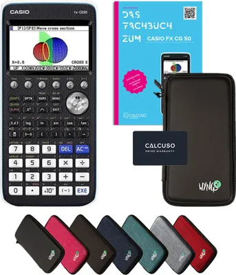 Produktbild von Casio fx-CG50 inkl. Schutztasche Schwarz & Fachbuch (92 Seiten, DIN A4) – Grafikrechner – Smart Set