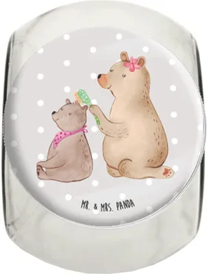 Produktbild von Mr. & Mrs. Panda Bonboniere Bär Kind XL 2000ml - Grau Pastell - Geschenk, Süßigkeitenglas, Mutter, Familie, Bruder, Süßigkeiten Glas, Lebensmittelbehälter, Kaffeedose