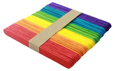 Produktbild von 100 Stück Eisstäbchen, Eisstiele, rundes Kantendesign, Leckerli-Stäbchen aus Holz für Bastelbedarf für Kinder