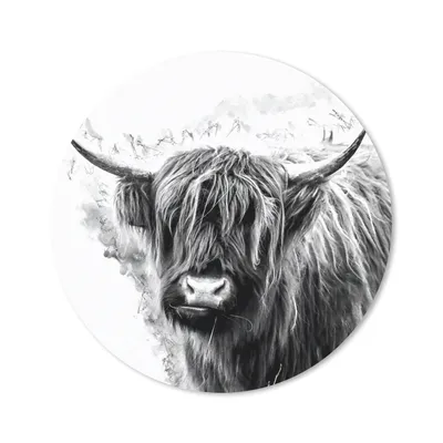 Produktbild von MuchoWow® Mauspad Mousepad Schottischer Highlander - Kuh - Weiß 30x30 cm - Mousepads - Maus Mat - Pad - Mausunterlage - Tischunterlage - Schreibtischmatten