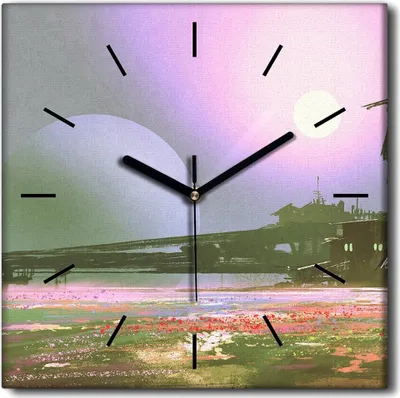 Produktbild von Coloray Uhr auf Leinwand 30x30 cm Wand Uhr Dekoration Wohnzimmer Segeltuch schwarze Hände -Scifi Blumenfabrik.