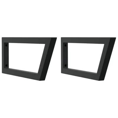 Image de vidaXL Supports de lavabo 2 pcs. noir trapézoïdal acier