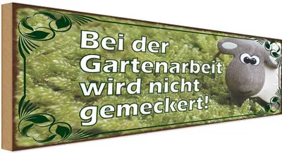 Produktbild von vianmo Holzschild 10x27 cm Bei Gartenarbeit nicht meckern