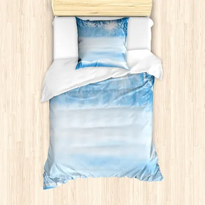 Produktbild von ABAKUHAUS Winter Mantele, Schnee Cold Winter, Milbensicher Allergiker geeignet mit Kissenbezügen, 135 cm x 200 cm - 80 x 80 cm, Weiß