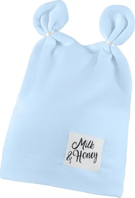 Produktbild von Kinder Beanie Strickmütze Mit Breiter Krempe Feinstrick Mütze Doppelt Gestrickt 46-48 Blau