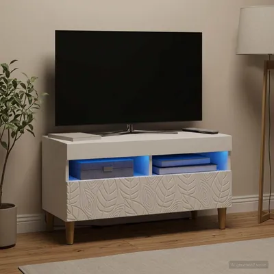 Productafbeelding van Maison Exclusive - LED-TV-meubel, wit, van houtvezel