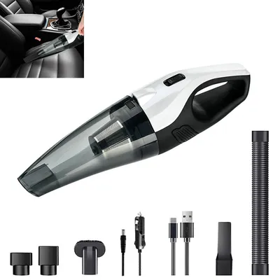 Produktbild von 8000pa tragbarer Handstaubsauger,, kabelloser Autostaubsauger, typ-c laden, starker saugkraft, schwarz