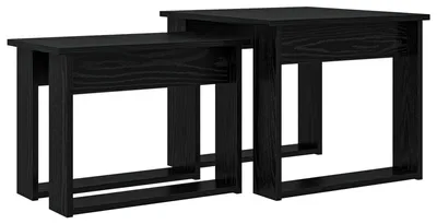 Immagine prodotto di Set di 2 tavolini da salotto moderni, effetto legno nero