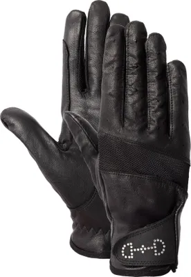 Produktbild von Horze Damen Leder Reithandschuhe, Schwarz, 9