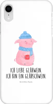 Produktbild von Mr. & Mrs. Panda Iphone XR Handyhülle Schwein Glühwein - Weiß - Geschenk, Punsch, Handy Case, Premium Kunststoff, Glühschwein, Weihnachten, Weihnachtsmarkt