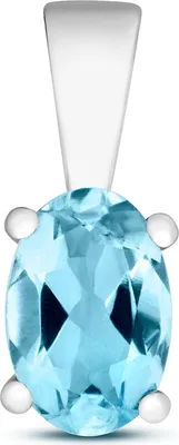 Productafbeelding van Halsketting voor dames, witgoud 375/1000, met aquamarine - 11mm * 4mm; TRS36880