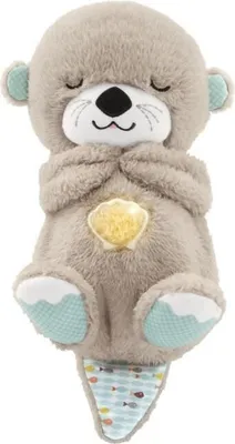 Zdjęcie produktu dla Pluszowa Lampka Nocna dla Niemowląt Fisher-Price Ma Wydra Otulacz Dobranoc, Muzyczna, Świecąca, Zabawka Edukacyjna, Od Urodzenia FXC66