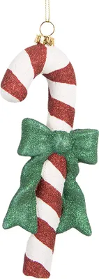 Immagine prodotto di Clayre & Eef Etichetta natalizia bastoncino di zucchero 8x3x17 cm rosso bianco plastica