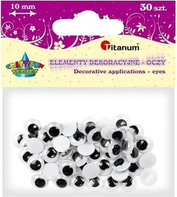 Obrázok produktu pre Oči bez lepidla alebo mihalníc 10mm 30ks