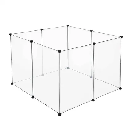 Produktbild von EUGAD Freigehege Welpenauslauf DIY 8 Platten Transparent, 102 x 102 x 70 cm