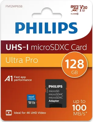 Produktbild von Philips MicroSDXC Card     128GB Class 10 UHS-I U3 incl. Adapter