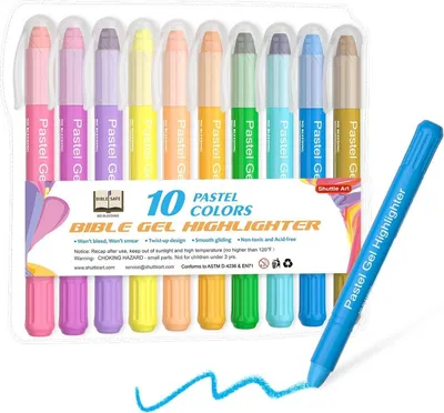 Produktbild von Shuttle Art 10 Gel Bibelmarker Set, feine Spitze, Pastell Farben