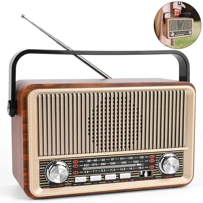 Produktbild von Klassische Radios, Retro Radio AM/FM/SW – Tragbares Nostalgie Radio mit 1800mAh Akku & Bluetooth, Vintage Küchenradio mit AUX/USB/TF Wiedergabe