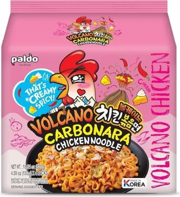 Produktbild von Paldo | Ramyun Volcano Carbonara - 4 X 130g - Feurig - Instant-nudeln - Koreanische Küche - Würzig