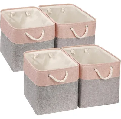 Productafbeelding van Opbergboxen van stof, 33x38x33 cm, grijs, set van 4