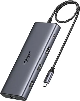 Immagine prodotto di Hub Usb-C Ugreen Cm639, 2X Hdmi, 3X Usb, Usb-C, Sd/Tf, Rj45, Pd 100W, 8K