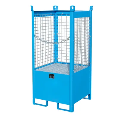 Produktbild von Bauer Fass-Stapelpalette FSP-1 D, Drahtgitterwände, Lichtblau