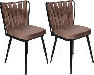 Produktbild von Skye Decor, Kuşaklı-233 V2, Stuhlset (2 Stück), Hellbraun, 100 % METALL, 43 x 43 x 82 cm