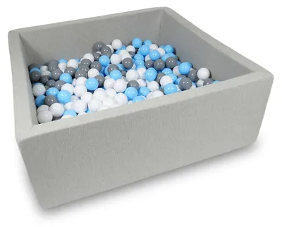 Immagine prodotto di Bacino di asciugatura 110x110x40cm grigio chiaro con 600 palline: azzurro, bianco, grigio