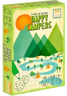 Image de Mare Infinitus Games - Jeu familial Happy Campers - Jeu de dés « Roll & Write »