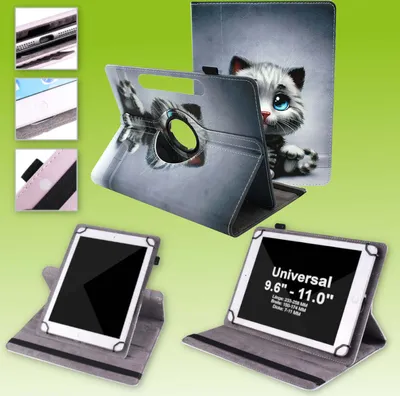 Produktbild von Für Samsung Galaxy Tab S7 T870 360 Grad Motiv 10 Tablet Tasche Kunst Leder Etuis