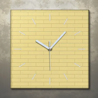 Produktbild von Wohnzimmer Leinwand Uhr Geräuschlos Küche 30x30 Farbige, Ziegel, Textur, Abstrakt, weiße Zeiger