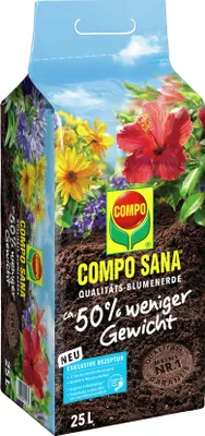 Zdjęcie produktu dla COMPO 22200 COMPO SANA Wysokiej jakości ziemia doniczkowa o ok. 50% mniejszej wadze, 25l
