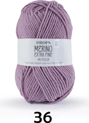 Image de Fil à tricoter Drops Merino Extra Fine Uni Colour 36 Amethyst