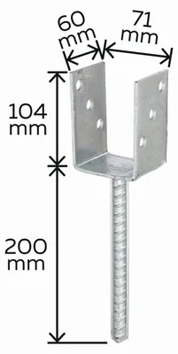 Zdjęcie produktu dla GAH-Alberts 214234, Stal, Stal, Powłoka galwanizowana zanurzeniowo na gorąco, 1 szt., ETA-10/0210