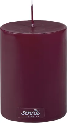Produktbild von Sovie CANDLES Stumpenkerze in Bordeaux Ø 70 mm x H 100 mm, Brenndauer ca. 52 Std. - 12 Stück
